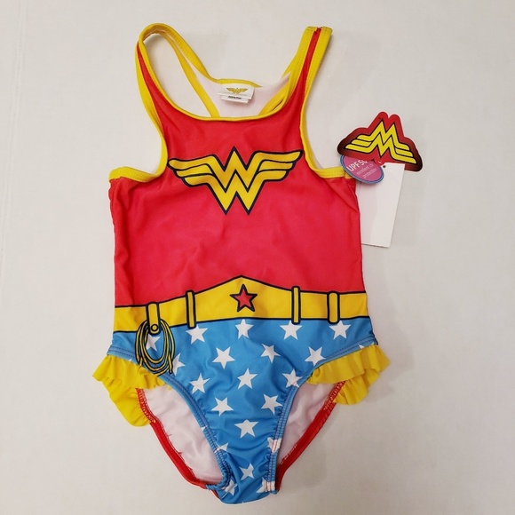 little girl wonder woman swimsuit